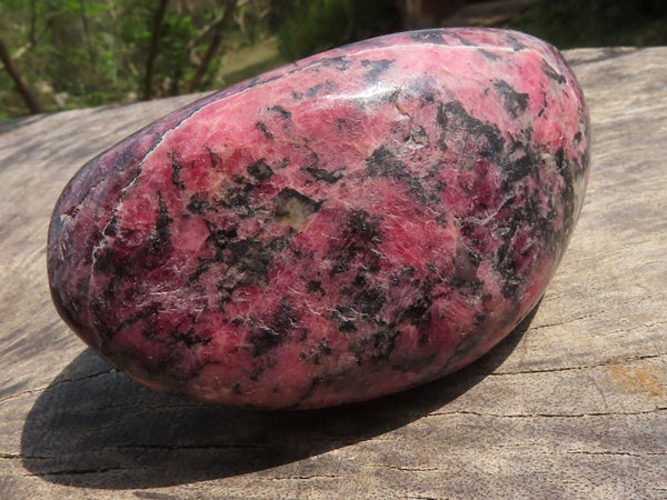 Polished Pink & Black Rhodonite Free Forms  x 3 From Zimbabwe - TopRock