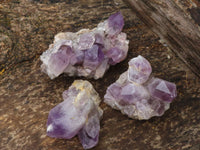 Natural Jacaranda Amethyst Quartz Clusters  x 3 From Mumbwa, Zambia - Toprock Gemstones and Minerals 