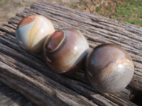 Polished Polychrome/Picasso Jasper Spheres x 3 From Madagascar - TopRock