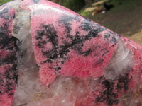 Polished Pink & Black Rhodonite Free Forms  x 3 From Zimbabwe - TopRock