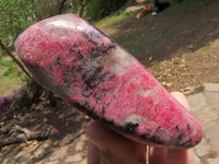 Polished Pink & Black Rhodonite Free Forms  x 3 From Zimbabwe - TopRock