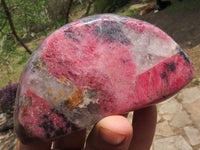 Polished Pink & Black Rhodonite Free Forms  x 3 From Zimbabwe - TopRock