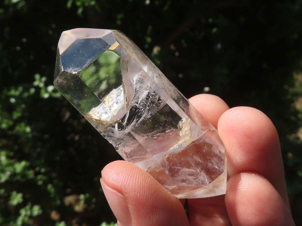 Polished Small Double Terminated Clear & Rainbow Veil Quartz Crystals  x 24 From Madagascar - TopRock