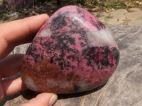 Polished Pink & Black Rhodonite Free Forms  x 3 From Zimbabwe - TopRock