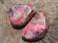 Polished Pink & Black Rhodonite Free Forms  x 3 From Zimbabwe - TopRock