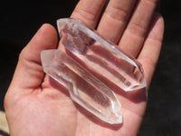 Polished Small Double Terminated Clear & Rainbow Veil Quartz Crystals  x 24 From Madagascar - TopRock