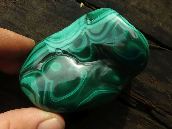 Polished Malachite Free Forms With Stunning Flower & Banding Patterns x 5 From Kolwezi, Congo - TopRock