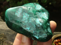 Polished Malachite Free Forms With Stunning Flower & Banding Patterns x 5 From Kolwezi, Congo - TopRock