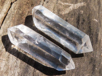 Polished Small Double Terminated Clear & Rainbow Veil Quartz Crystals  x 24 From Madagascar - TopRock