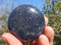 Polished Large Highly Selected Blue Lazulite Palm Stones / Gallets x 12 From Madagascar - TopRock