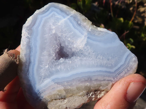 Polished One Side Polished Blue Lace Agate Specimens  x 6 From Nsanje, Malawi