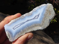 Polished One Side Polished Blue Lace Agate Specimens  x 6 From Nsanje, Malawi