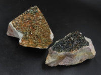 Natural Rare Copper Phosphate Libethenite On Dolomite Clusters x 3 From Shituru, Congo - TopRock