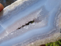 Polished One Side Polished Blue Lace Agate Specimens  x 6 From Nsanje, Malawi