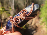 Polished Copper Wire Wrapped Sodalite Pendants x 6 From Namibia