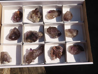 Natural Smokey Window Amethyst Crystal Specimens  x 12 From Chiredzi, Zimbabwe