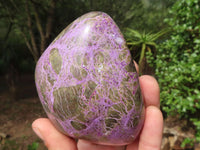 Polished Stichtite & Serpentine Standing Free Forms With Silky Purple Threads  x 2 From Barberton, South Africa - Toprock Gemstones and Minerals 