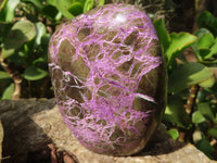 Polished Stichtite & Serpentine Standing Free Forms With Silky Purple Threads  x 2 From Barberton, South Africa - Toprock Gemstones and Minerals 