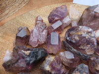 Natural Mine Run Mini to Small Amethyst/Smokey Quartz Crystals - sold per 500g - From Chiredzi, Zimbabwe - TopRock