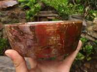 Polished Petrified Red Podocarpus Wood Dish  x 1 From Madagascar - Toprock Gemstones and Minerals 