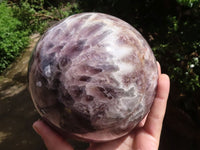 Polished XXL Smokey Flower Amethyst Sphere  x 1 From Madagascar - TopRock