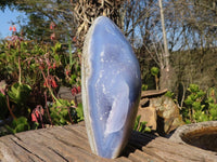 Polished Blue Lace Agate Standing Free Form x 1 From Nsanje, Malawi