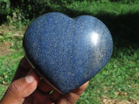 Polished Medium Sized Lazulite Hearts x 4 From Madagascar - TopRock