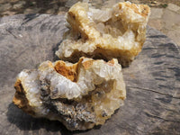 Natural Golden Limonite Quartz Vug Specimens With Goethite Inclusions  x 2 From Zambia - TopRock