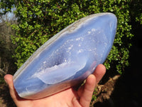 Polished Blue Lace Agate Standing Free Form x 1 From Nsanje, Malawi