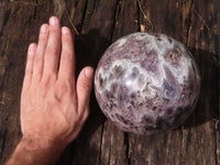 Polished XXL Smokey Flower Amethyst Sphere  x 1 From Madagascar - TopRock