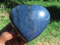 Polished Medium Sized Lazulite Hearts x 4 From Madagascar - TopRock