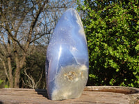 Polished Blue Lace Agate Standing Free Form x 1 From Nsanje, Malawi