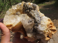 Natural Golden Limonite Quartz Vug Specimens With Goethite Inclusions  x 2 From Zambia - TopRock