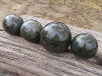 Polished Labradorite Spheres With Nice Subtle Flash x 4 From Tulear, Madagascar - TopRock