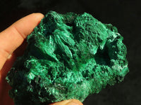 Natural Chatoyant Silky Malachite Specimens  x 3 From Congo