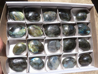 Polished Flashy Labradorite Palm Stones  x 20 From Madagascar - TopRock