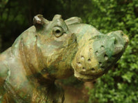 Polished Green Verdite Hippo Carvings  x 2 From Zimbabwe - TopRock