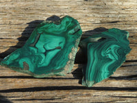 Polished Beautiful Flower & Banded Malachite Slices x 6 From Congo - TopRock