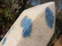 Polished Blue Spotted Spinel Quartz Points x 2 From Madagascar