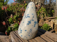 Polished Blue Spotted Spinel Quartz Standing Free Form x 1 From Madagascar