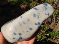 Polished Blue Spotted Spinel Quartz Standing Free Form x 1 From Madagascar