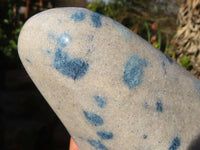 Polished Blue Spotted Spinel Quartz Standing Free Form x 1 From Madagascar