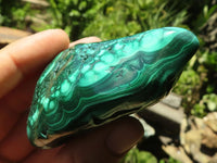 Polished Malachite Free Forms With Stunning Flower & Banding Patterns x 4 From Congo - TopRock