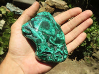 Polished Malachite Free Forms With Stunning Flower & Banding Patterns x 4 From Congo - TopRock