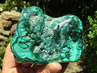 Polished Malachite Free Forms With Stunning Flower & Banding Patterns x 4 From Congo - TopRock