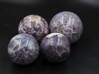 Polished Purple Lepidolite Spheres x 4 From Madagascar - TopRock