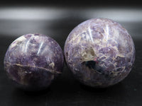 Polished Purple Lepidolite Spheres x 4 From Madagascar - TopRock