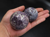 Polished Purple Lepidolite Spheres x 4 From Madagascar - TopRock