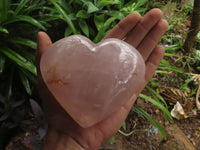 Polished Gemmy Pink Rose Quartz Hearts x 2 From Ambatondrazaka, Madagascar - TopRock