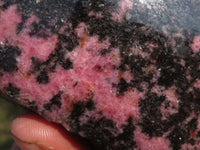 Polished Deep Pink & Black Rhodonite Free Forms (Half Polished) x 4 From Ambindavato, Madagascar - TopRock